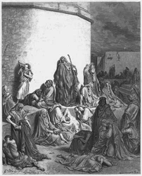 Gustave Doré Bible : Le peuple pleurant sur les ruines de Jérusalem
